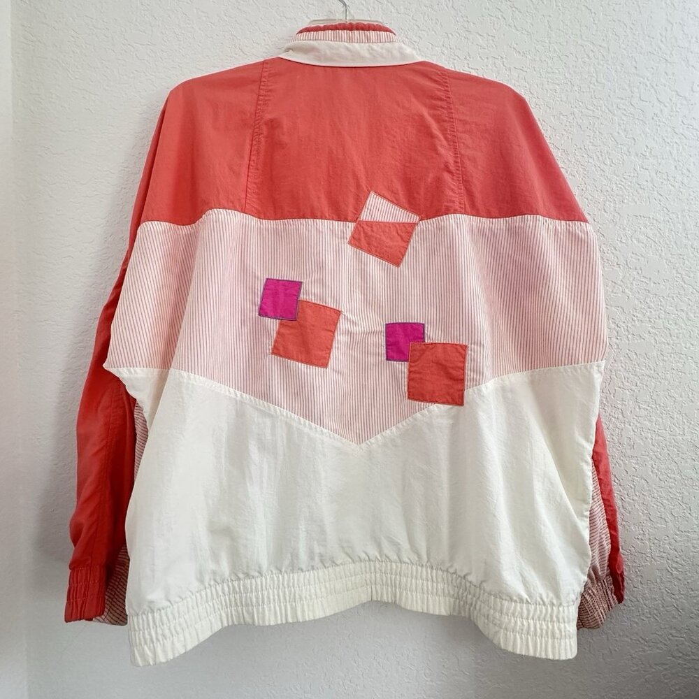 Vtg 80s 90s Tail Full Zip Windbreaker Jacket Womens L Peach Golf Tennis Granny - Picture 3 of 11